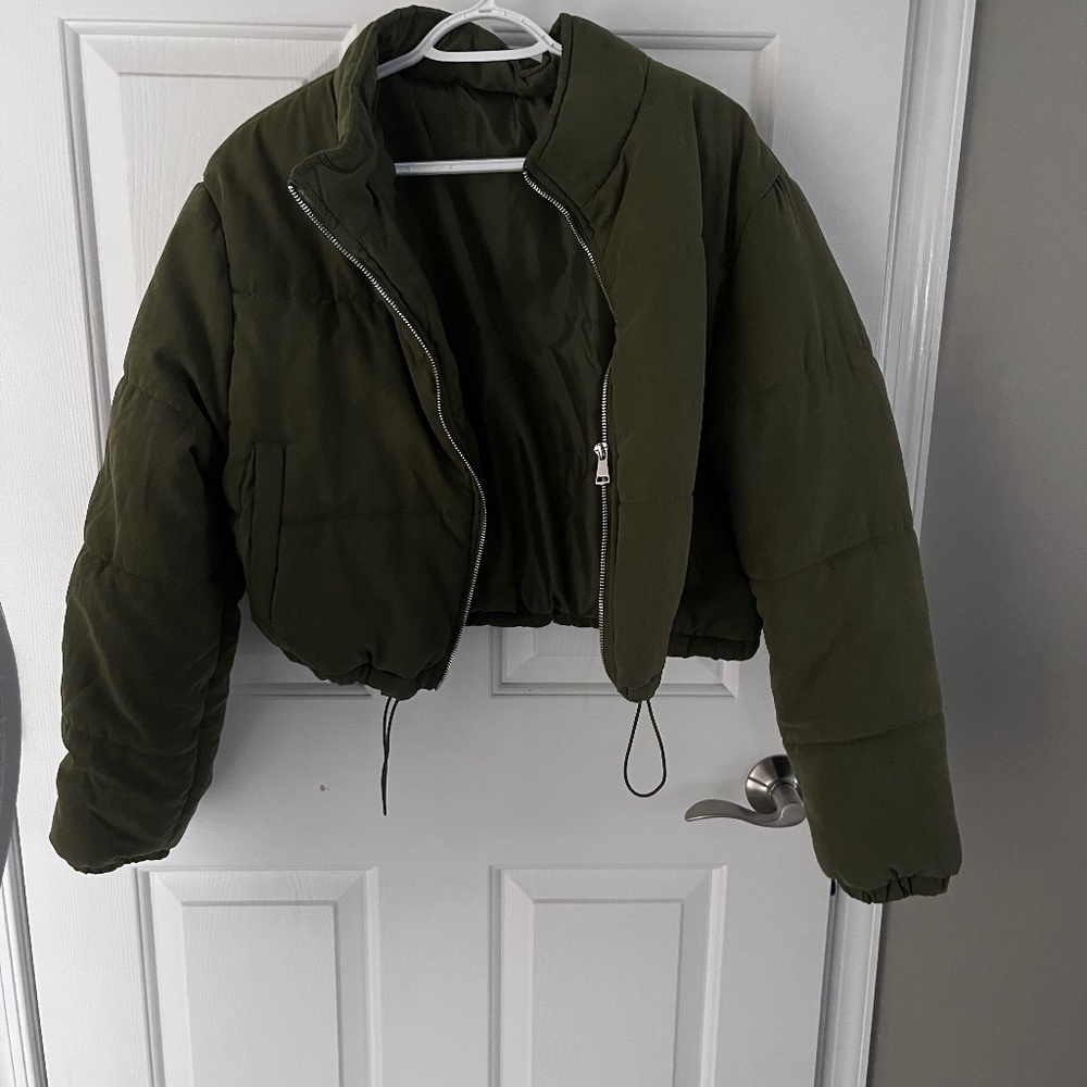 Olive Green Puffer Jacket